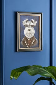 Blue Dressed Schnauzer Dog Framed Wall Art - Image 2 of 5