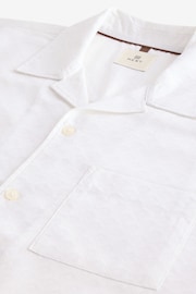 White Diamond Jacquard Short Sleeve Shirt With Cuban Collar - Image 5 of 6