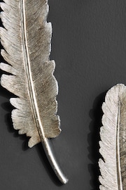 Set of 2 Silver Feather Wall Art - Image 3 of 5