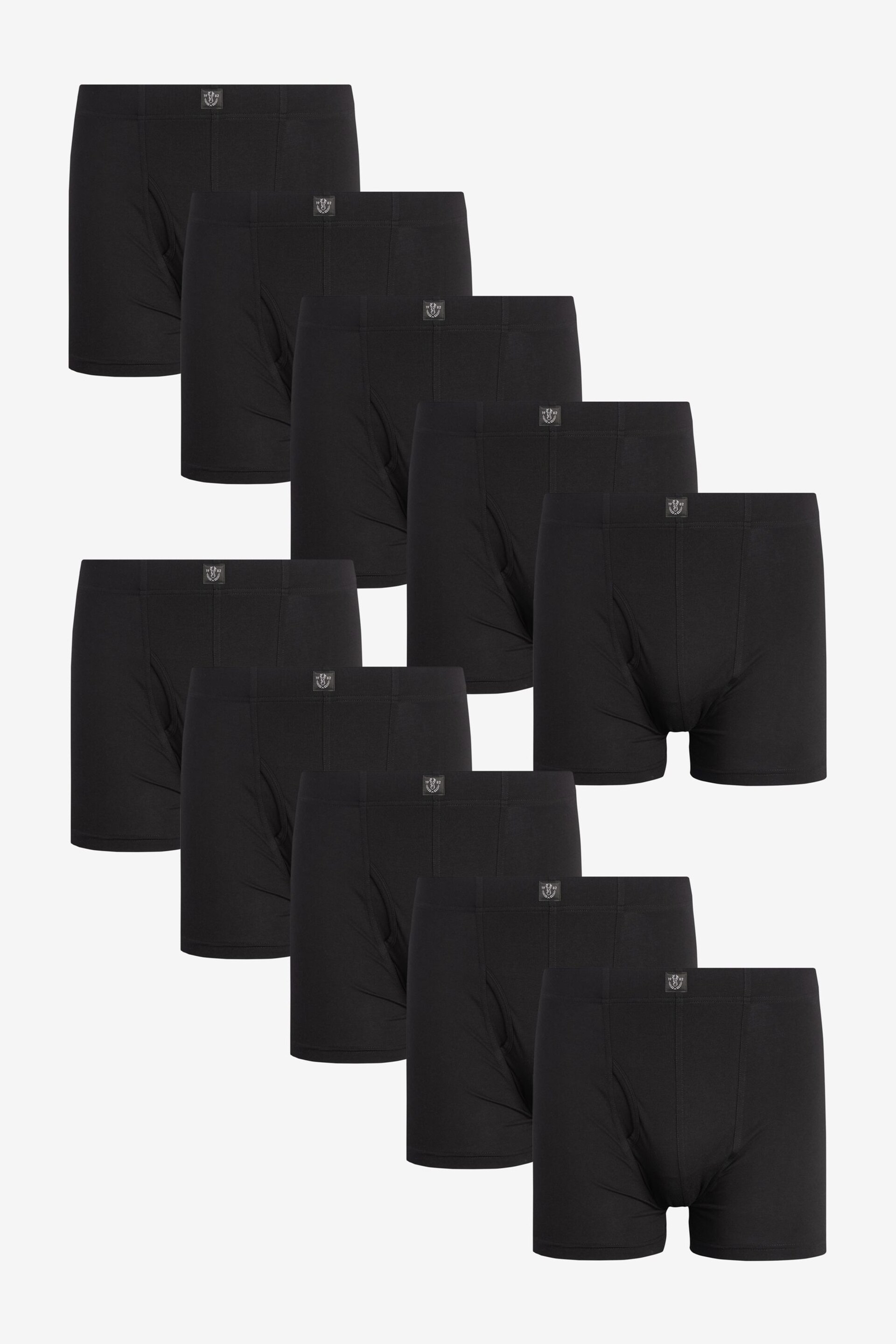 Essential Black 10 pack A-Front Boxers - Image 1 of 5