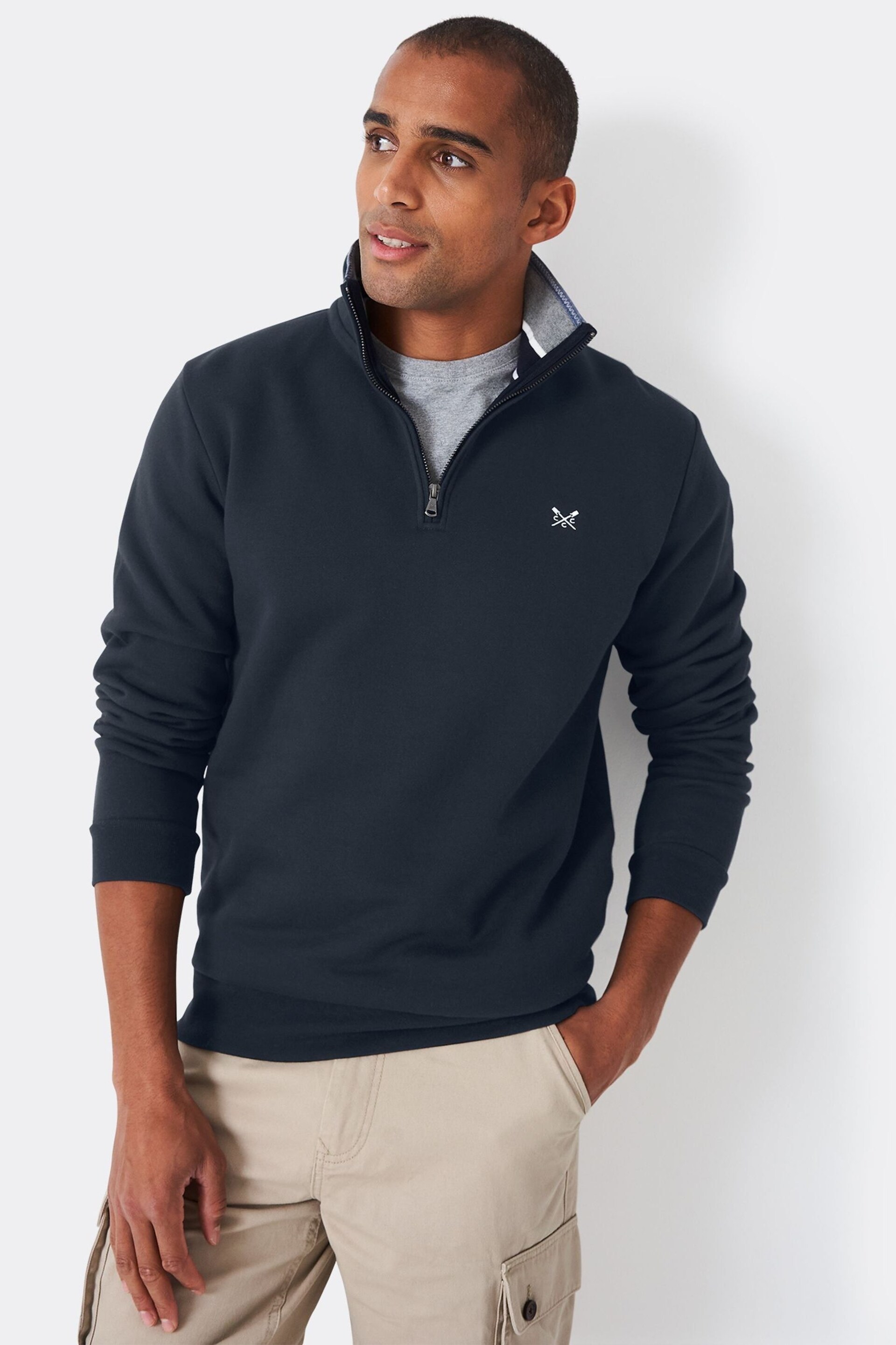 Crew Clothing Classic Half Zip Sweater - Image 2 of 5