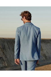 Light Blue Linen Tailored Fit Suit: Jacket - Image 3 of 11
