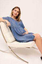 Mid Blue Maternity Denim Dress - Image 2 of 7