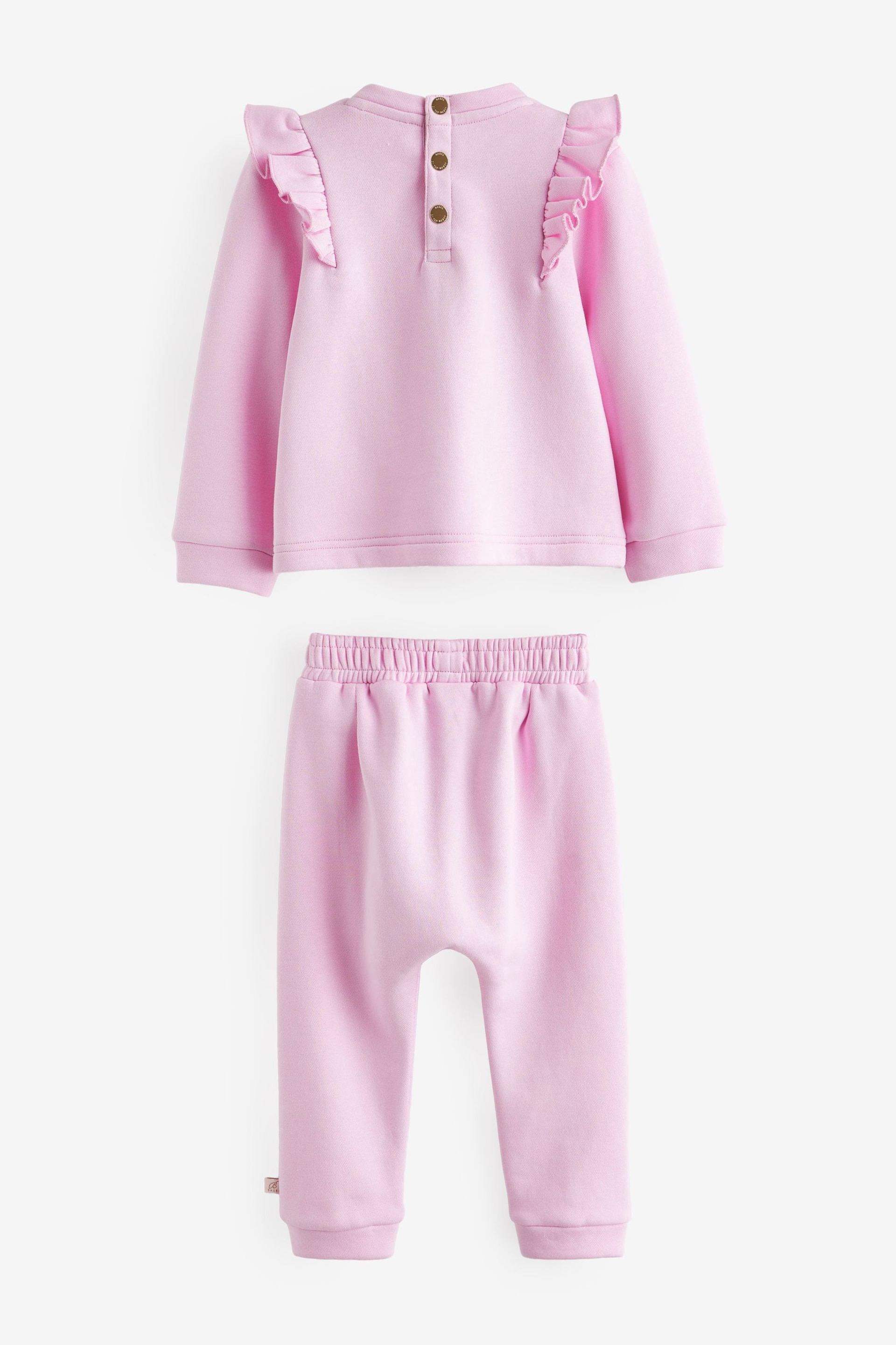 Baker by Ted Baker Pink Frill Sweater and Jogger Set - Image 2 of 4