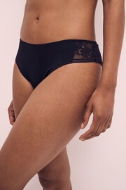 Black Brazilian Modal & Lace Knickers 3 Pack - Image 3 of 7