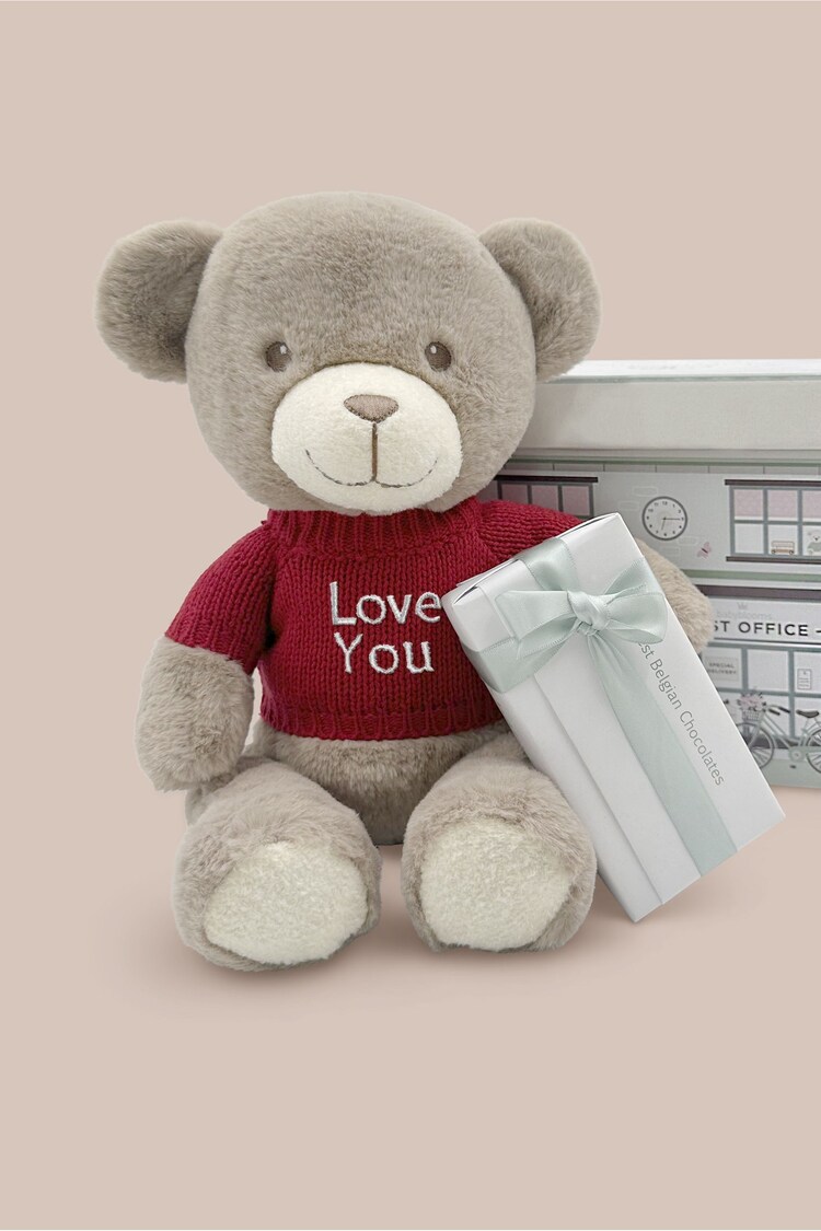 Babyblooms Valentines Day Frankie Bear Soft Toy and Belgian Chocolates - Love You - Image 1 of 6