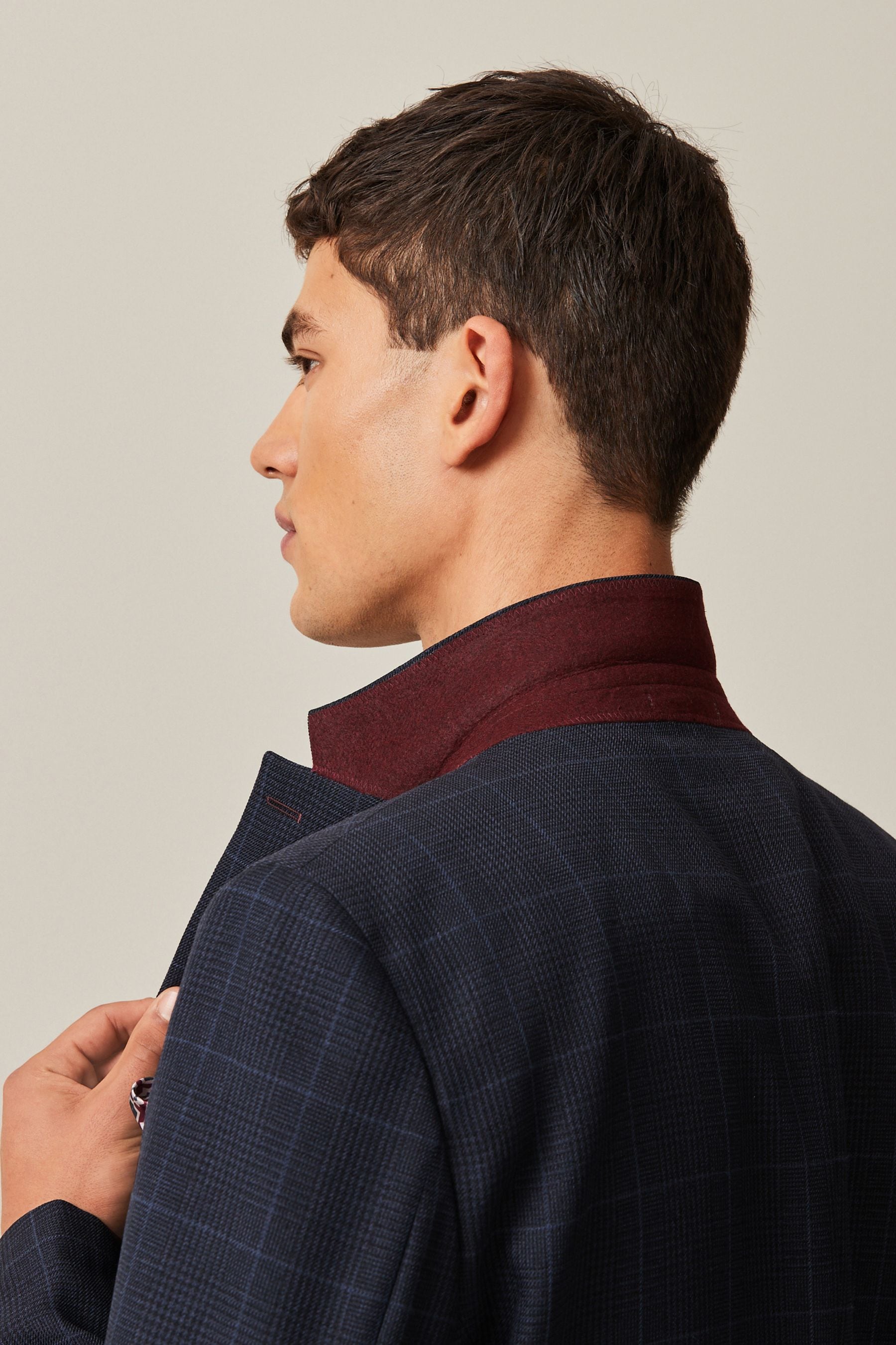 Buy Navy Blue Prince of Wales Tailored fit Check Suit Jacket from Next Australia