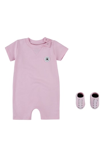 Converse Pink Romper and Bootie Baby Set