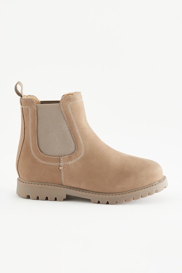Stone Natural Standard Fit (F) Thinsulate™ Warm Lined Leather Chelsea Boots