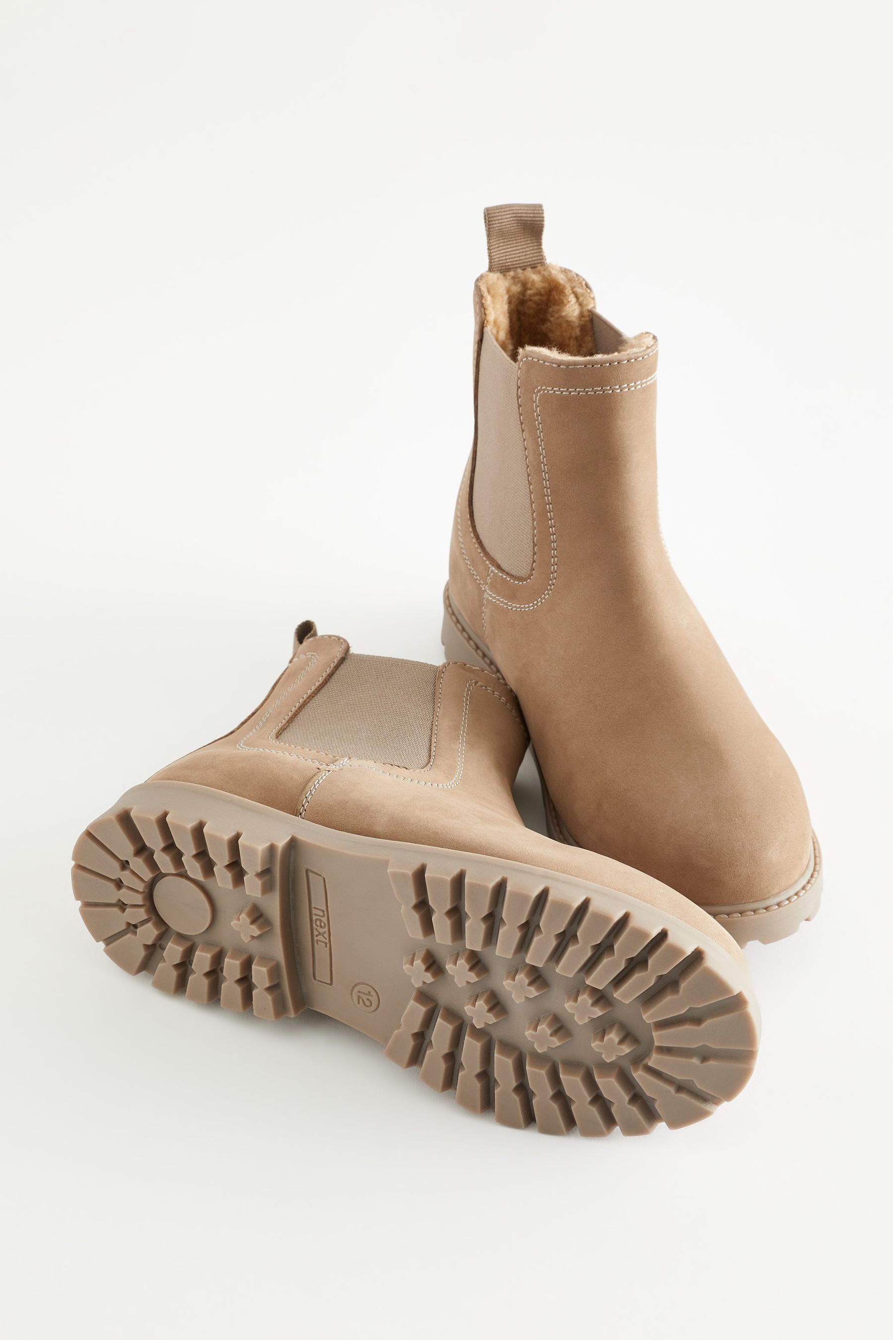 Stone Natural Standard Fit F Thinsulate Warm Lined Leather Chelsea Boots