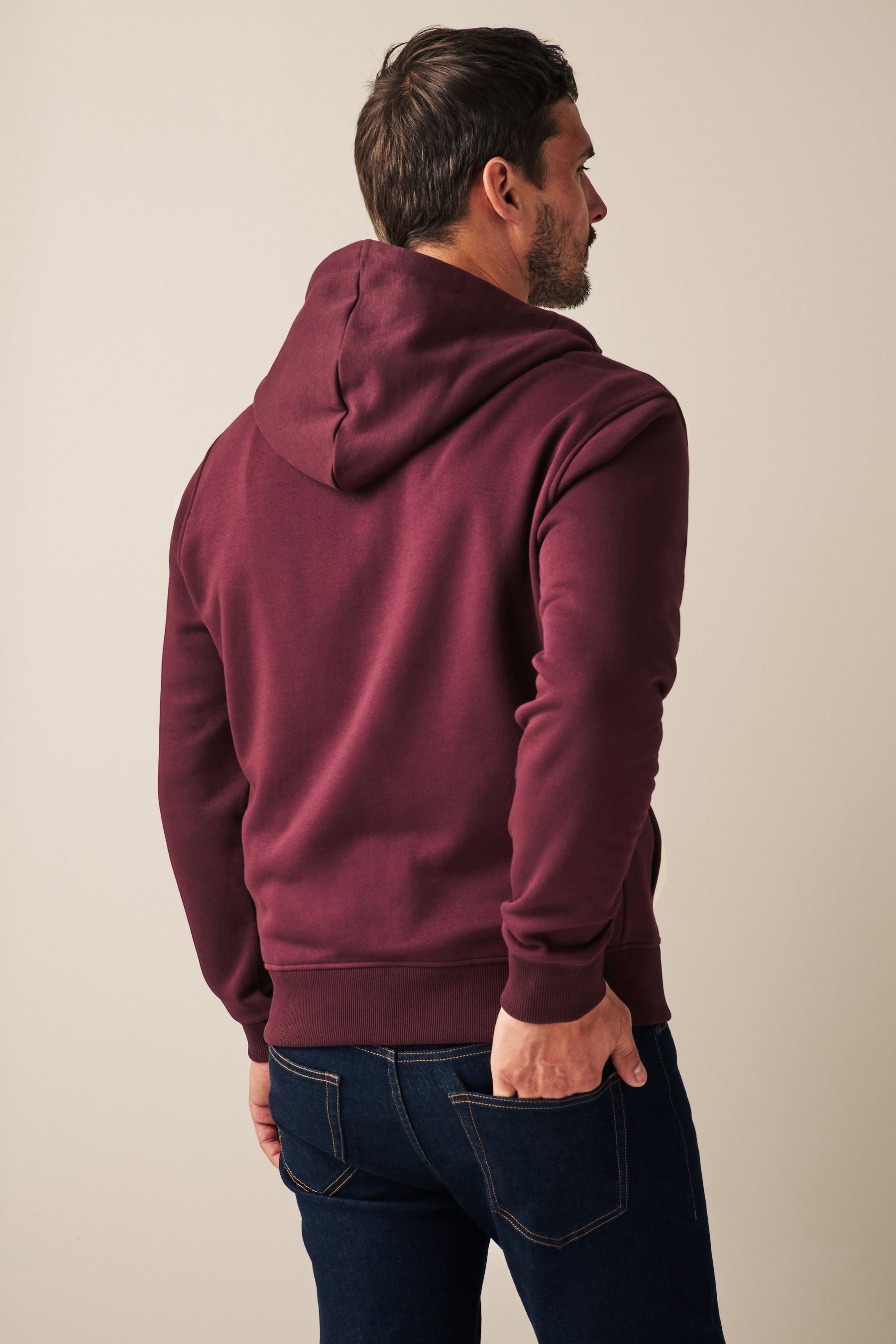 Buy Burgundy Red Zip Up Hoodie from Next Luxembourg