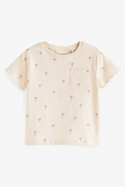 Pale Pink Short Sleeve Scallop 100% Cotton T-Shirt (3mths-7yrs) - Image 5 of 7