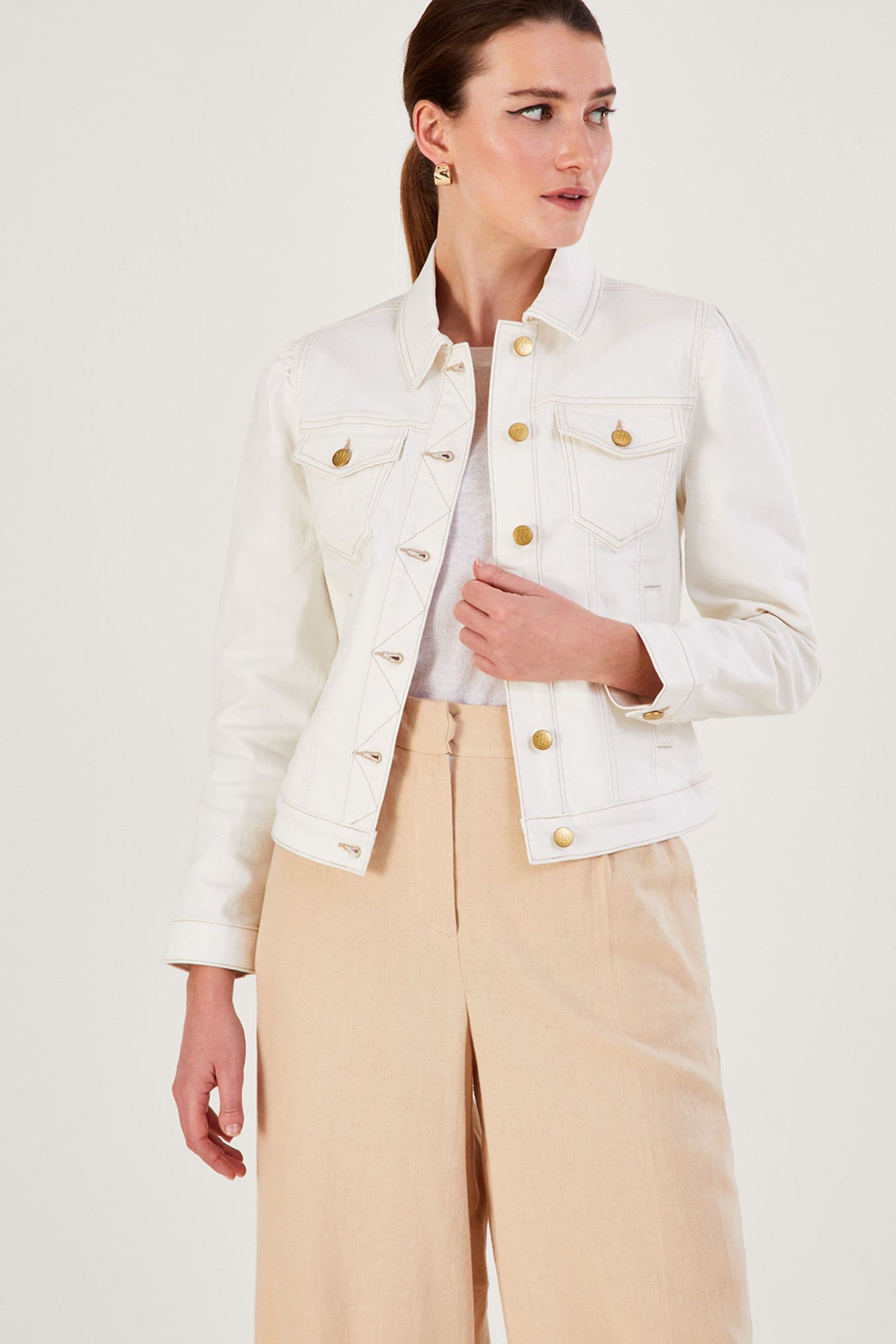 Puff arm denim jacket on sale