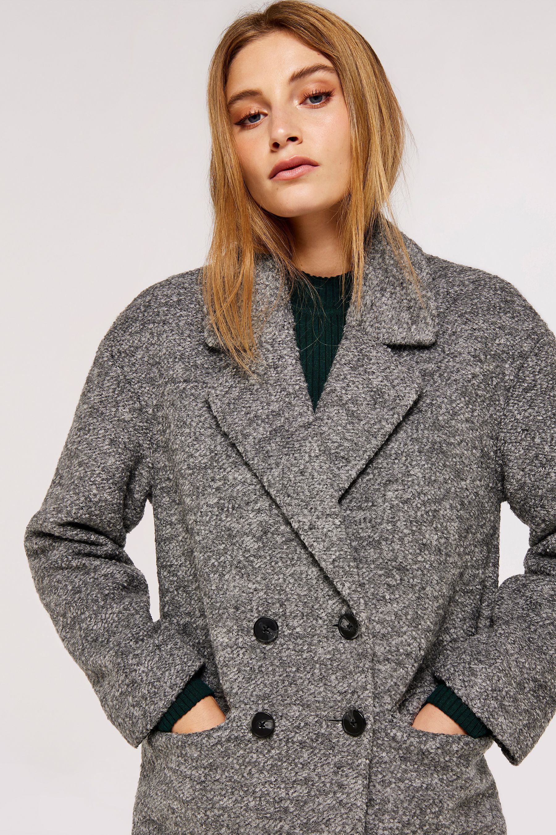 Single breasted deals grey coat