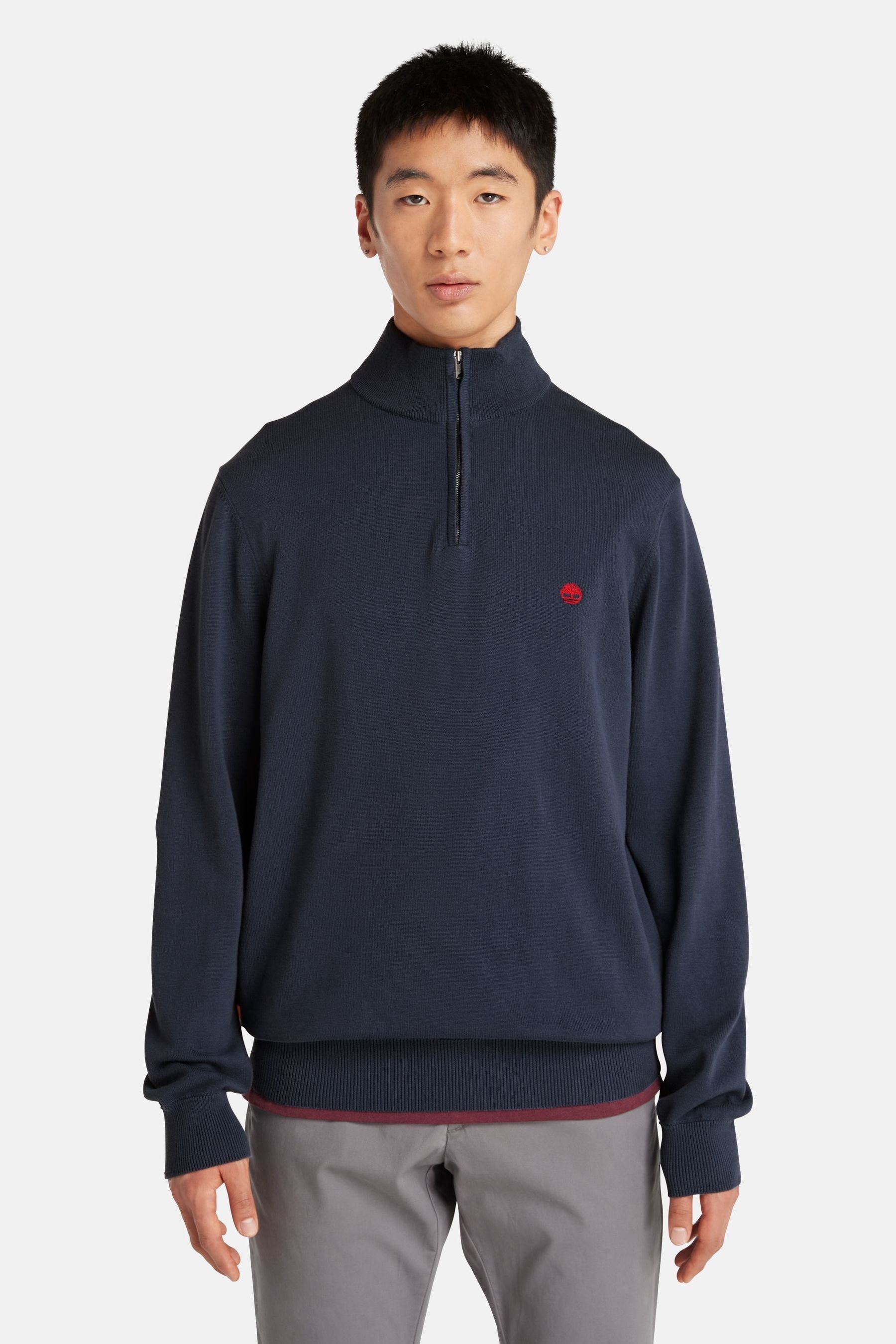 Buy Timberland Organic Cotton Quarter Zip Jumper from Next Ireland