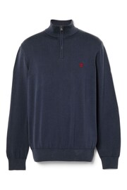 Timberland Blue Organic Cotton 1/4 Zip Jumper - Image 5 of 10