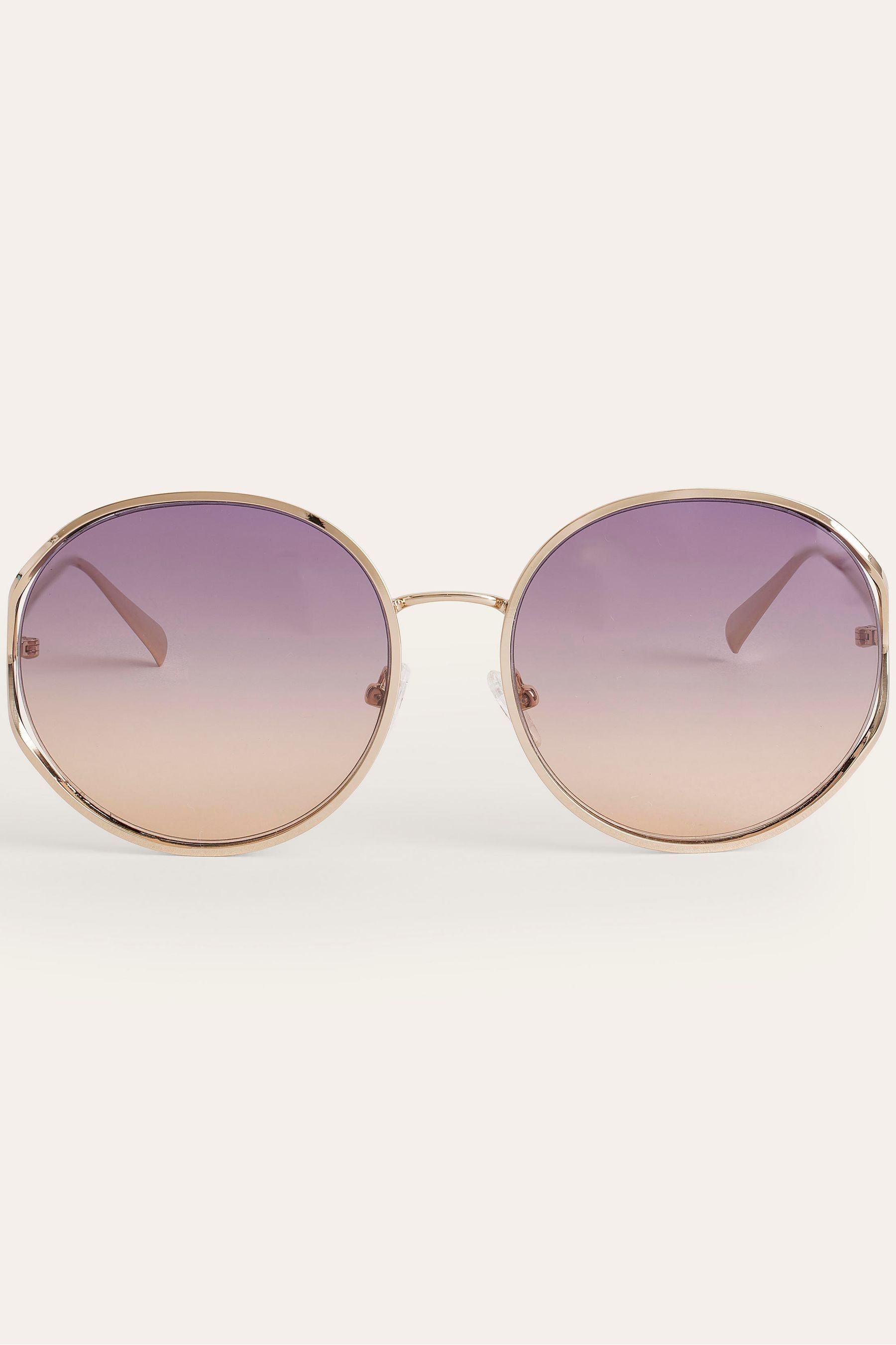 Buy Boden Gold Wire Frame Round Sunglasses from Next Denmark
