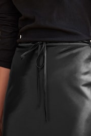 Black Long Length Satin Skirt - Image 5 of 7