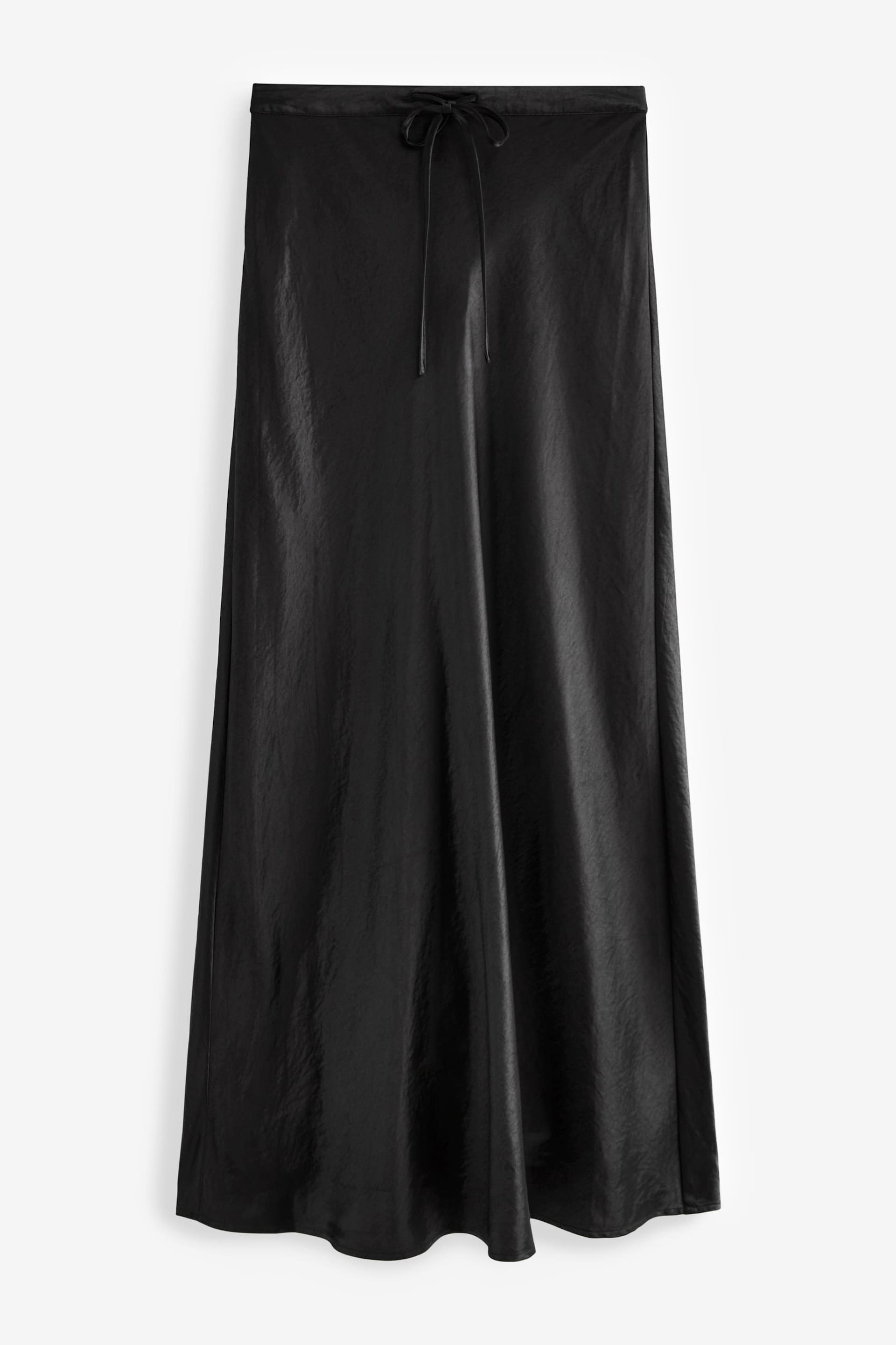 Black Long Length Satin Skirt - Image 6 of 7