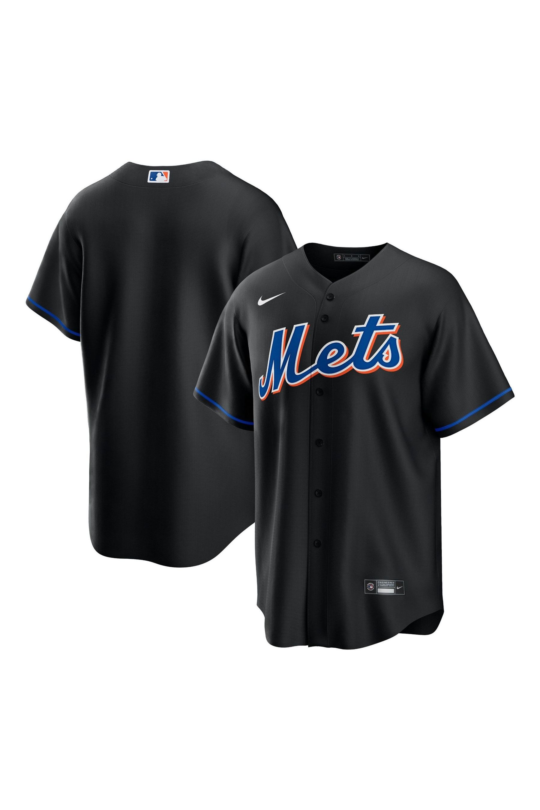 Black and shop blue mets jersey