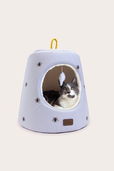 Joules Blue Ticking Bee Pet Bed