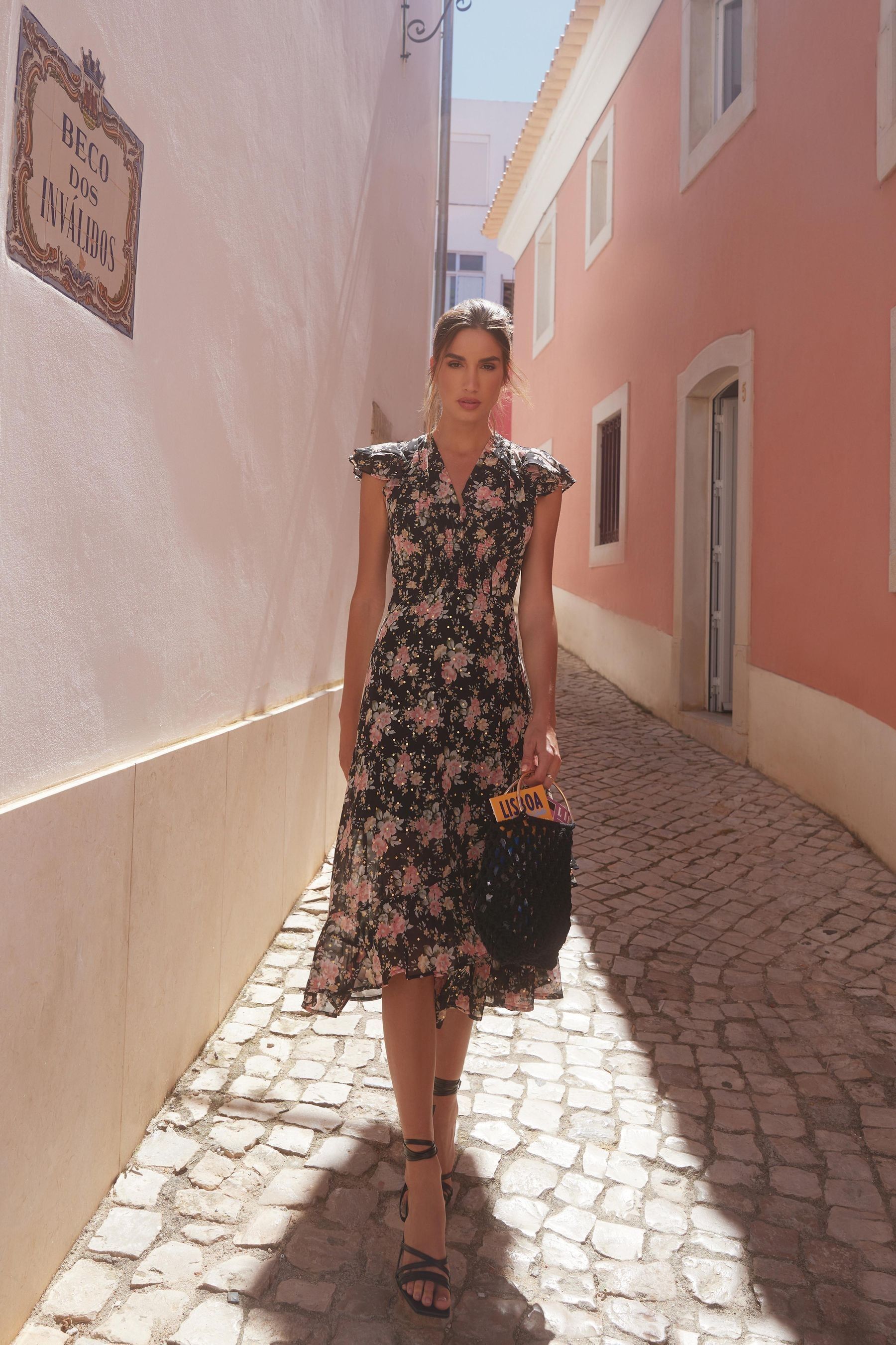 Quiz floral sale midi dress