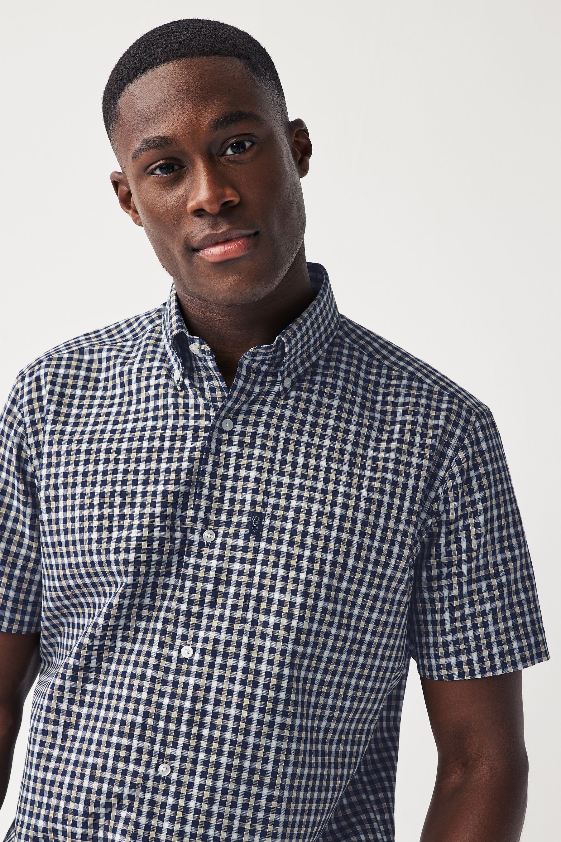 Gingham shirt navy hot sale