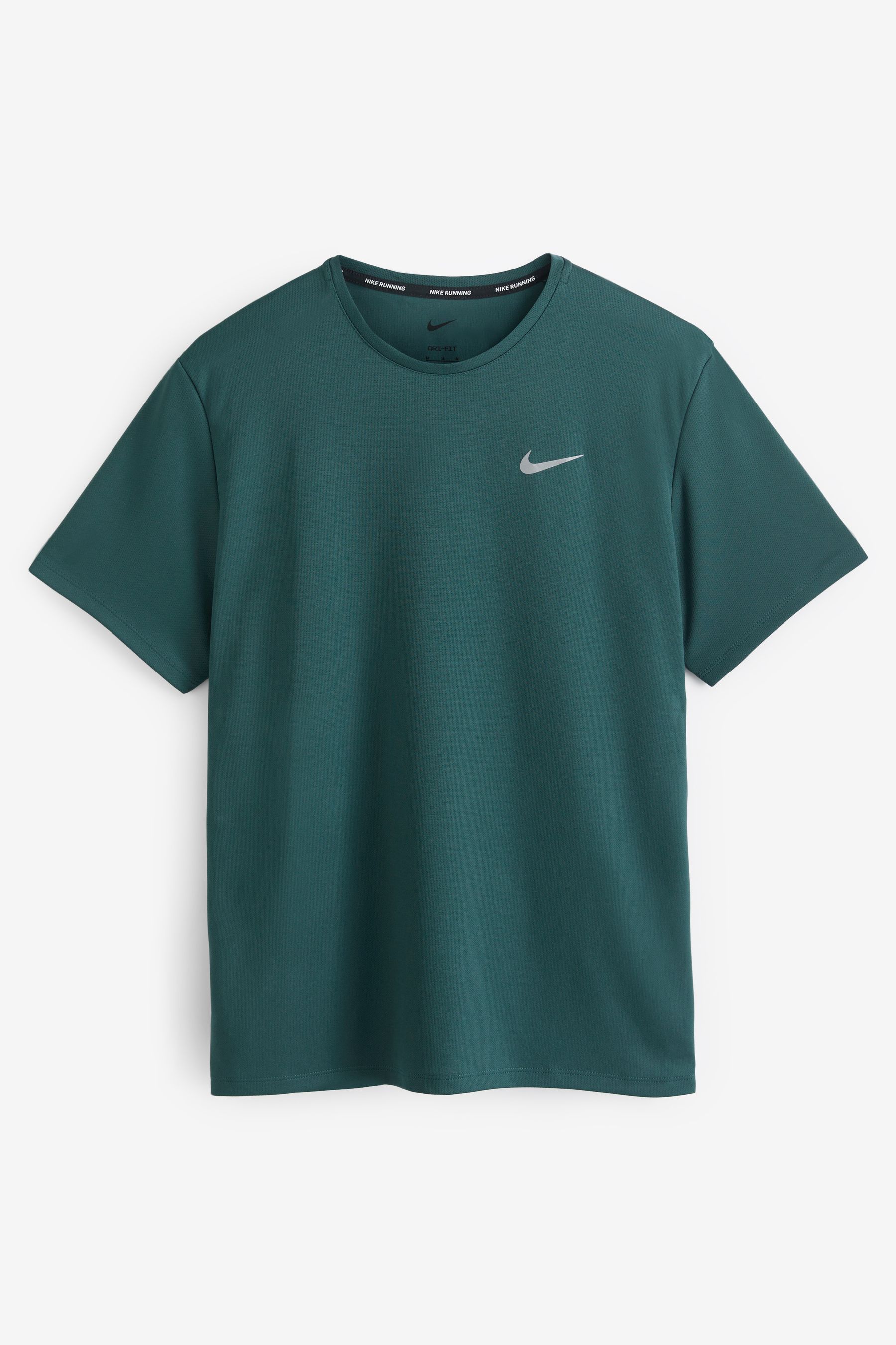 Buy Nike Dark Green Miler Dri FIT UV Running T Shirt from Next Luxembourg