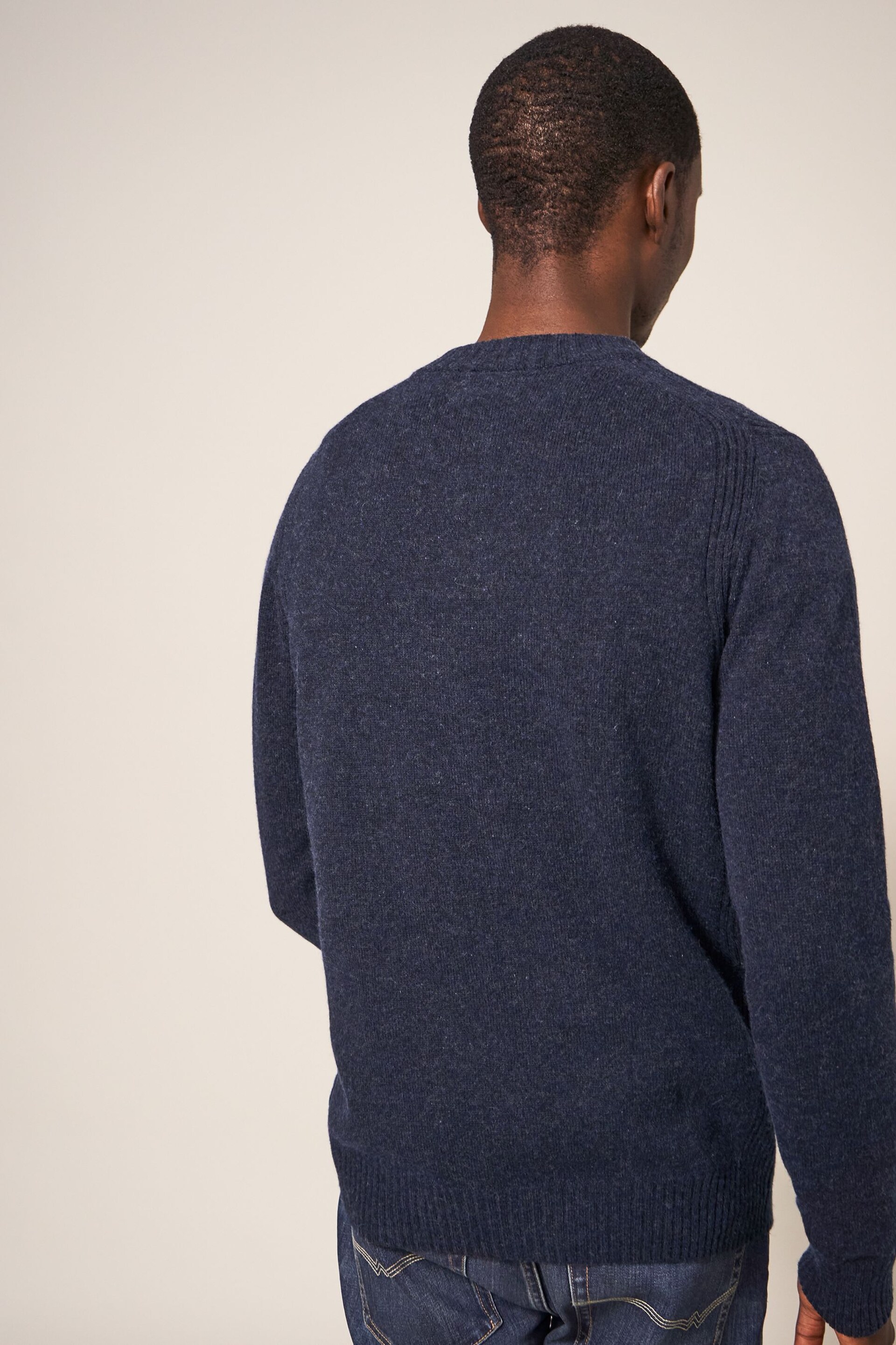 White Stuff Blue Lambswool Henley Jumper - Image 2 of 6
