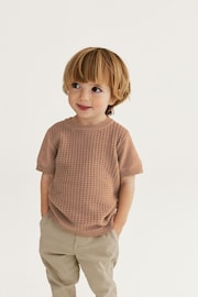 Tan Textured Knitted T-Shirt (3mths-7yrs) - Image 2 of 7