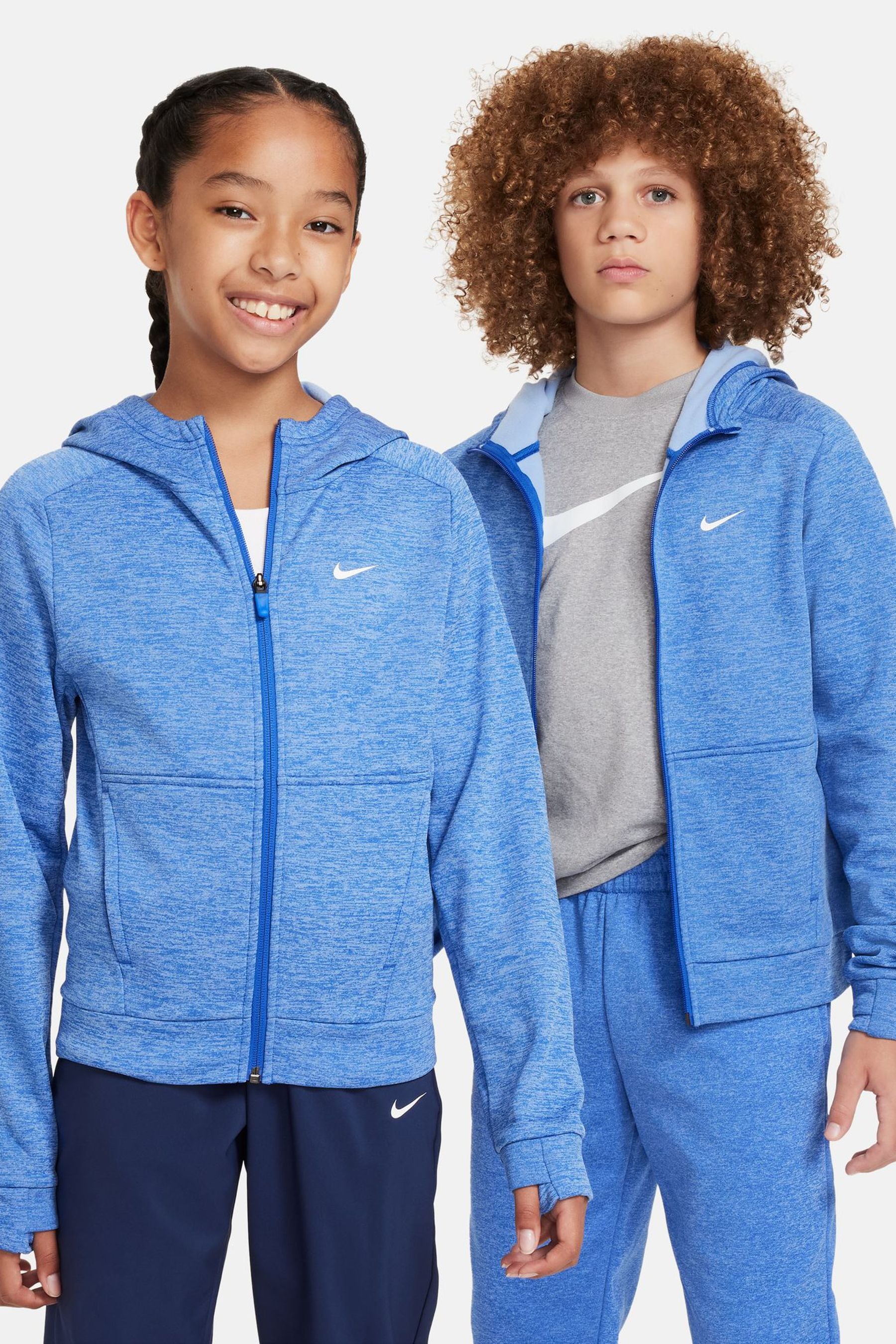 Buy Nike Blue Therma FIT Multi Zip Through Hoodie from Next Luxembourg