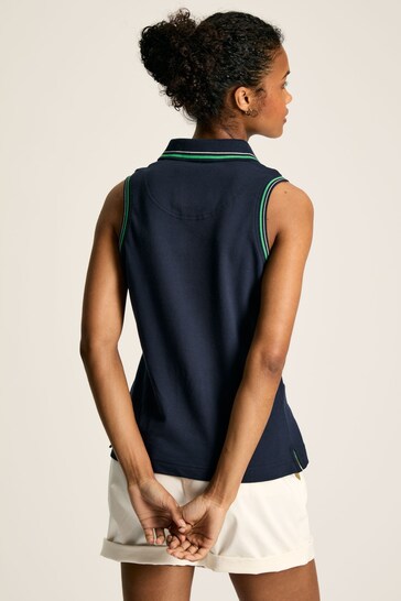 Joules Rally Navy Sleeveless Polo Shirt