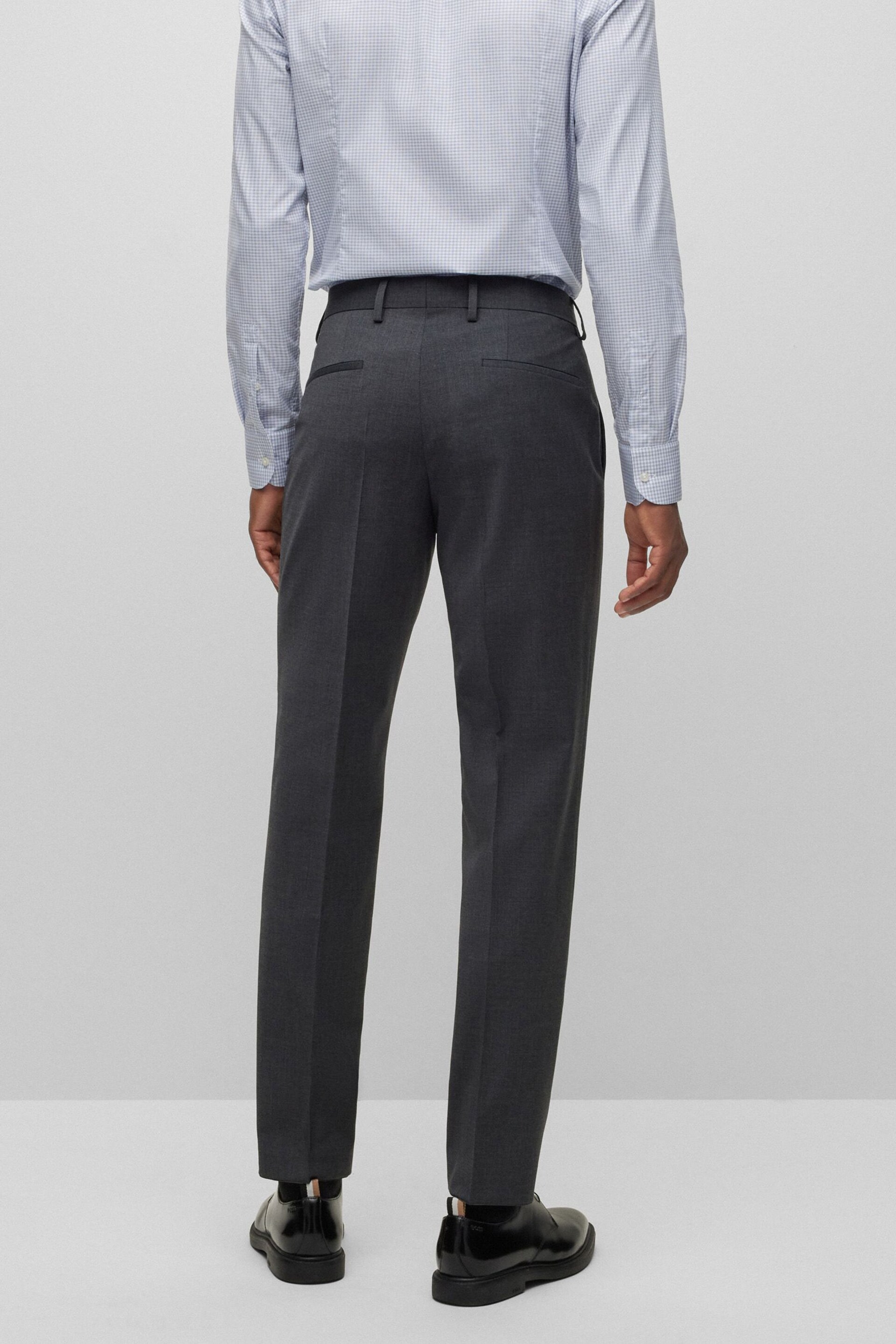 BOSS Grey Slim Fit Suit :Trousers - Image 3 of 6