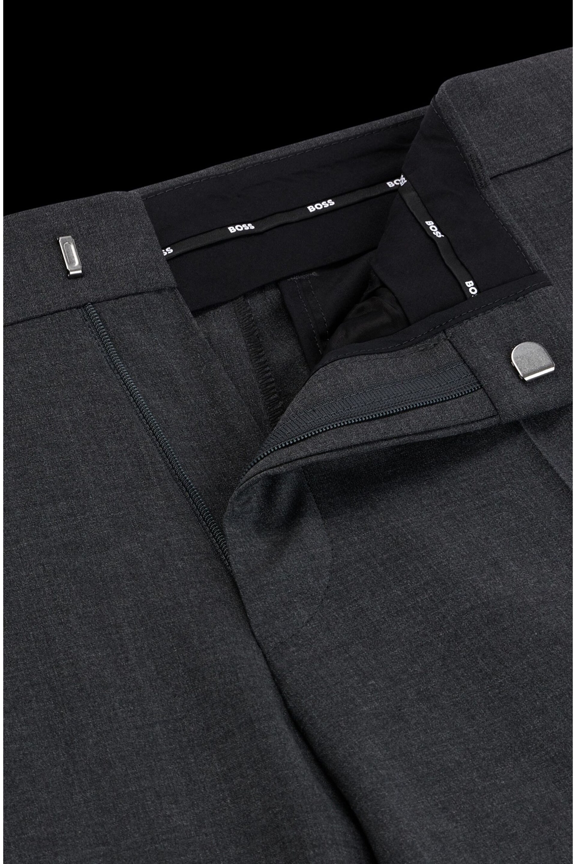 BOSS Grey Slim Fit Suit :Trousers - Image 4 of 6
