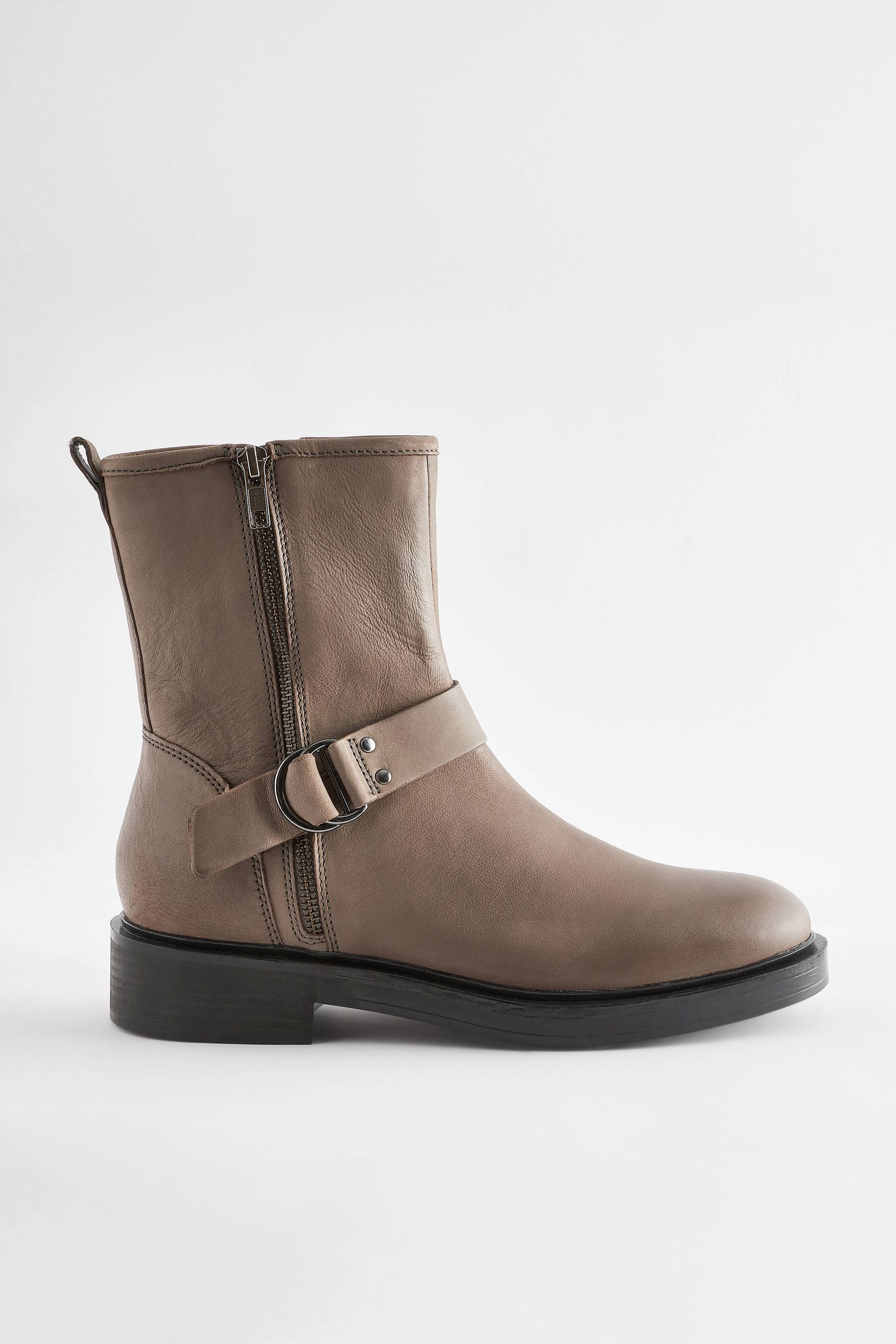 Buy Grey Regular Wide Fit Forever Comfort D Ring Biker Ankle Boots from Next Luxembourg