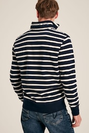 Joules Alistair Navy/White Quarter Zip Cotton Sweatshirt - Image 3 of 6