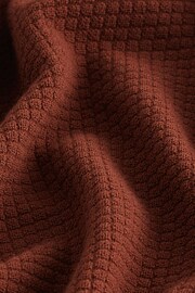 Maroon Red Textured Regular Long Sleeve Knit Polo Shirt - Image 7 of 7