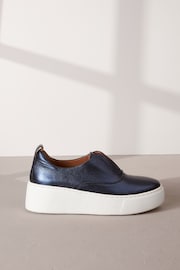Blue Slip On Signature Forever Comfort® Leather Chunky Wedge Platform Trainers - Image 2 of 6