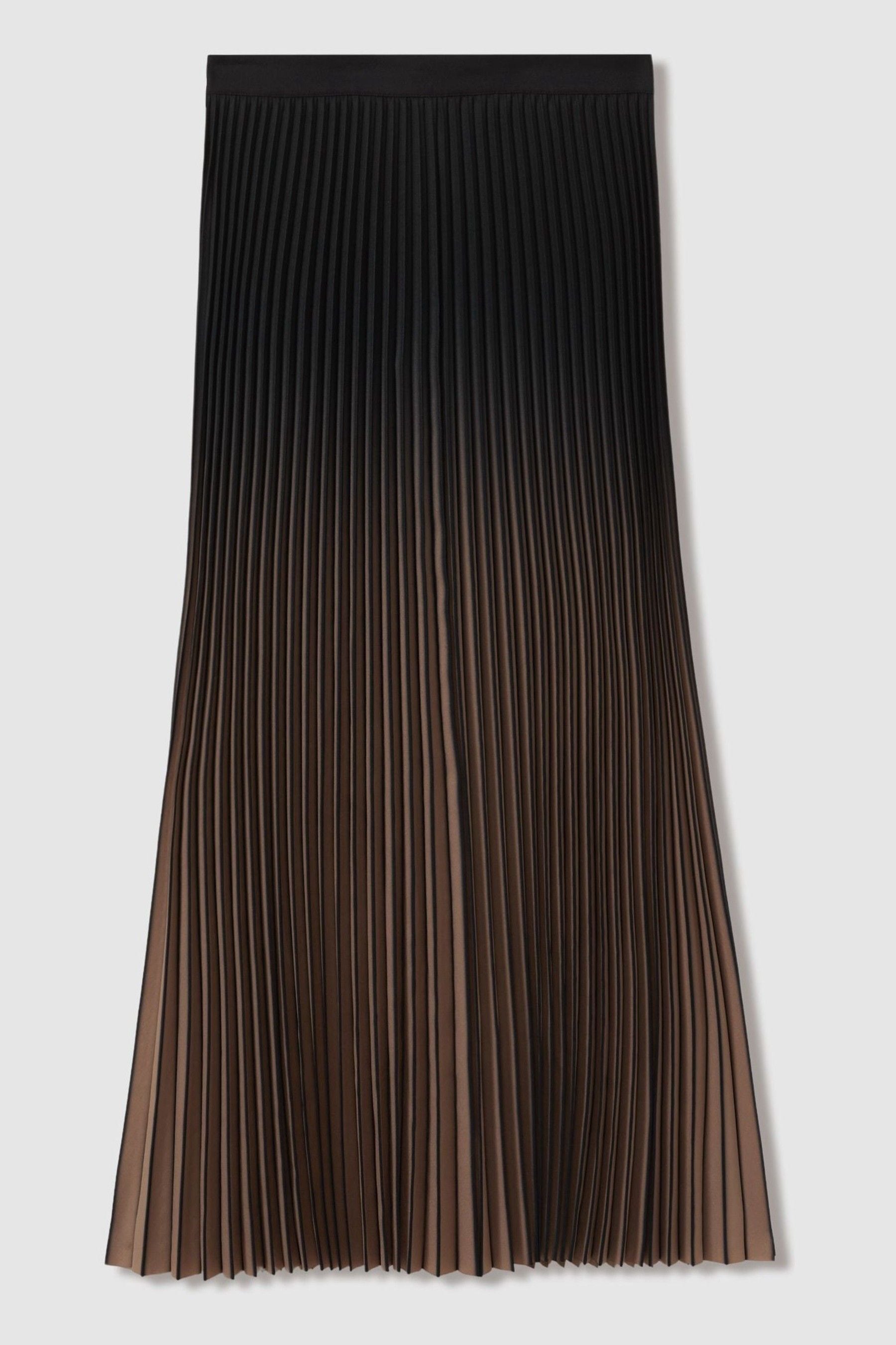 Marlie ombre pleated midi skirt neutral/black online