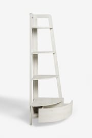 White Bronx Oak Effect Corner Ladder Shelf - Image 7 of 9