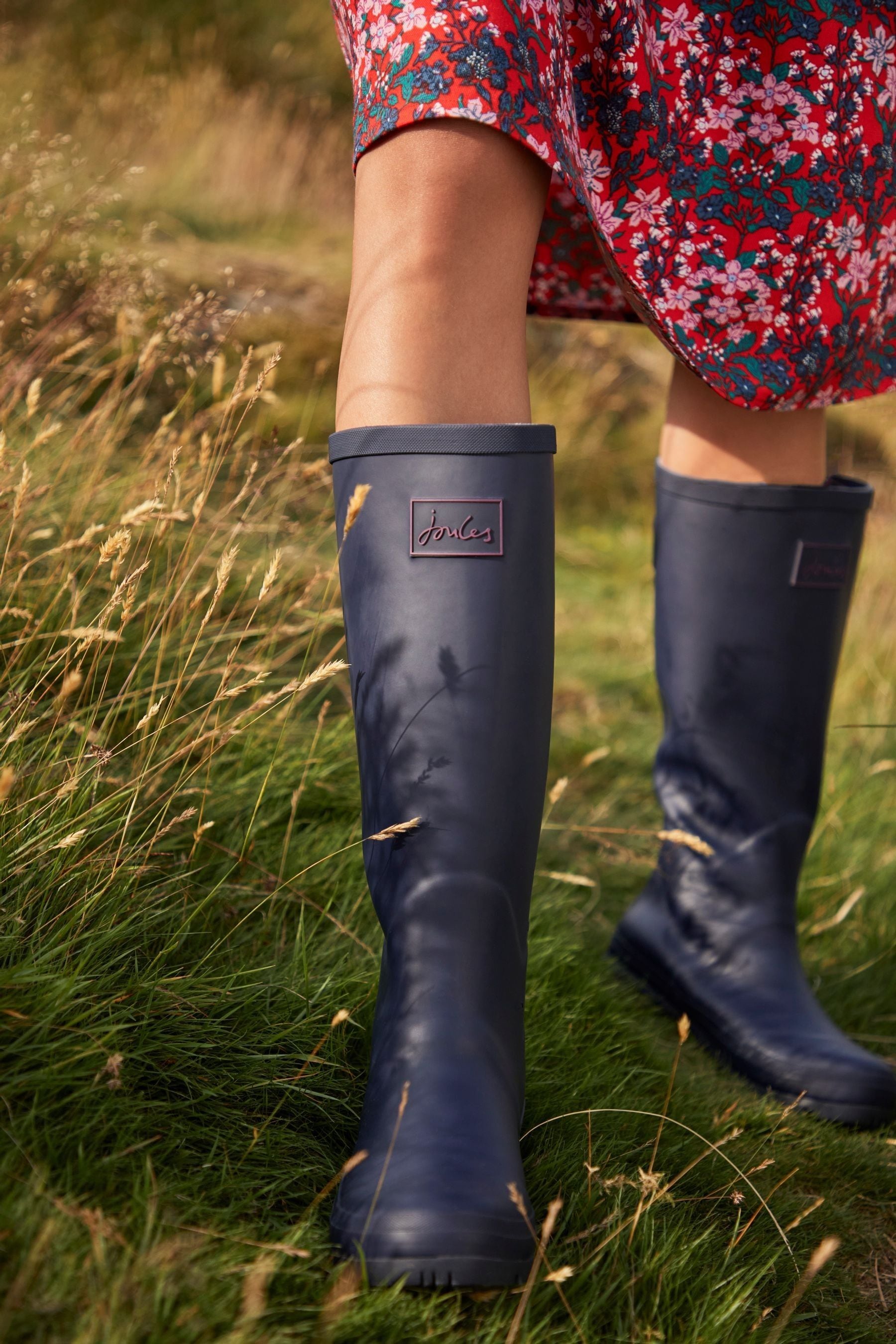 Buy Joules Blue Field Wellies With Adjustable Back Gusset from Next Lithuania