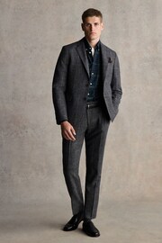 Barbour® Grey Slim Fit Window Pane Check Suit Jacket - Image 3 of 8