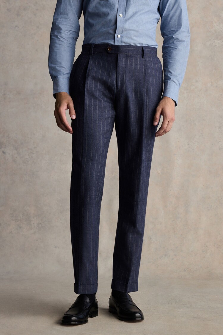 Barbour® Blue Slim Fit Stripe Suit Trousers - Image 2 of 4