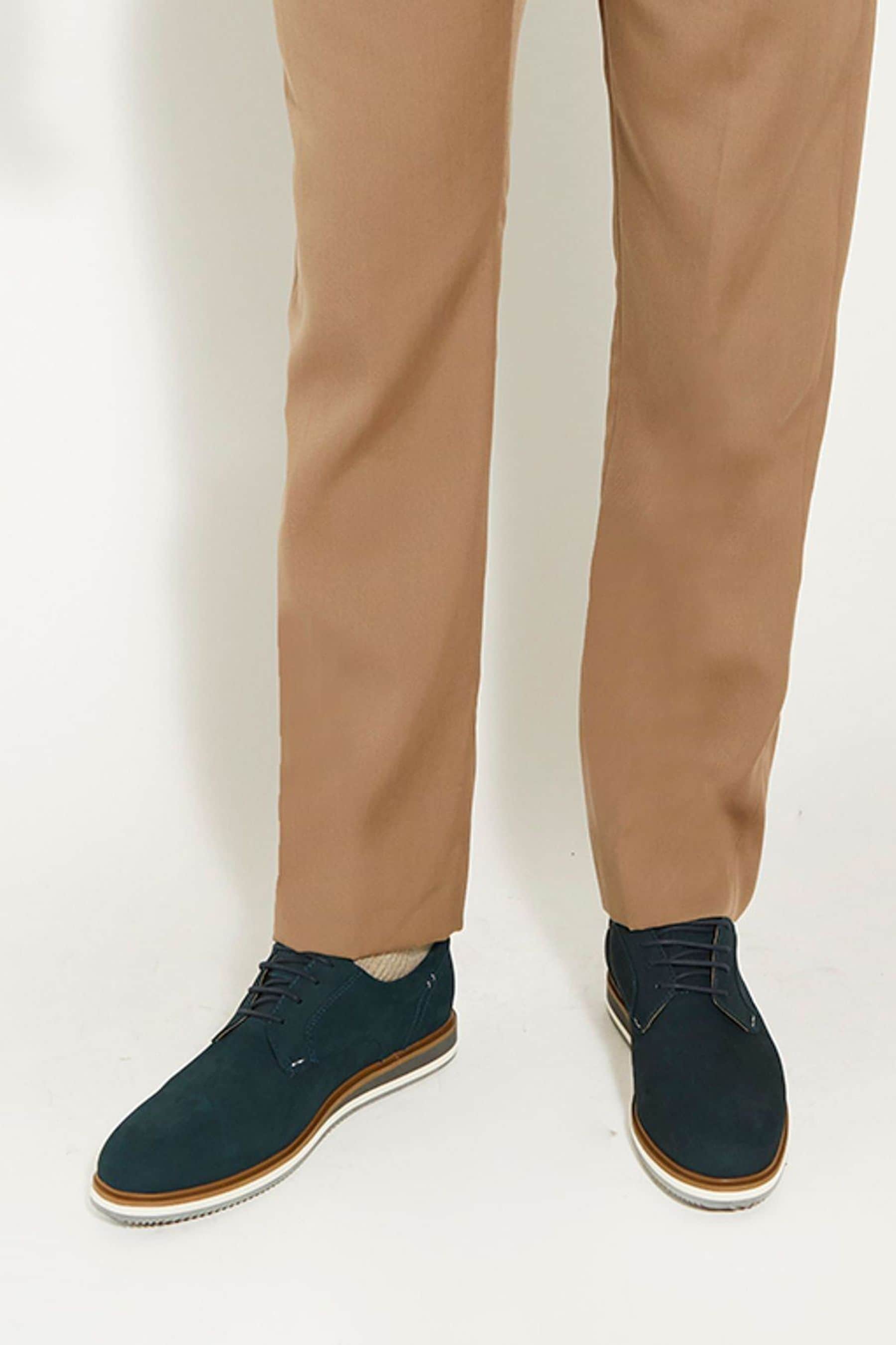 Dune London Blue Standard Fit Blaksley Plain Toe Hybrid Sole Shoes