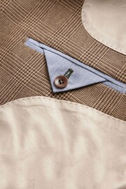 Barbour® Taupe Brown Slim Fit Check Suit Jacket - Image 11 of 12