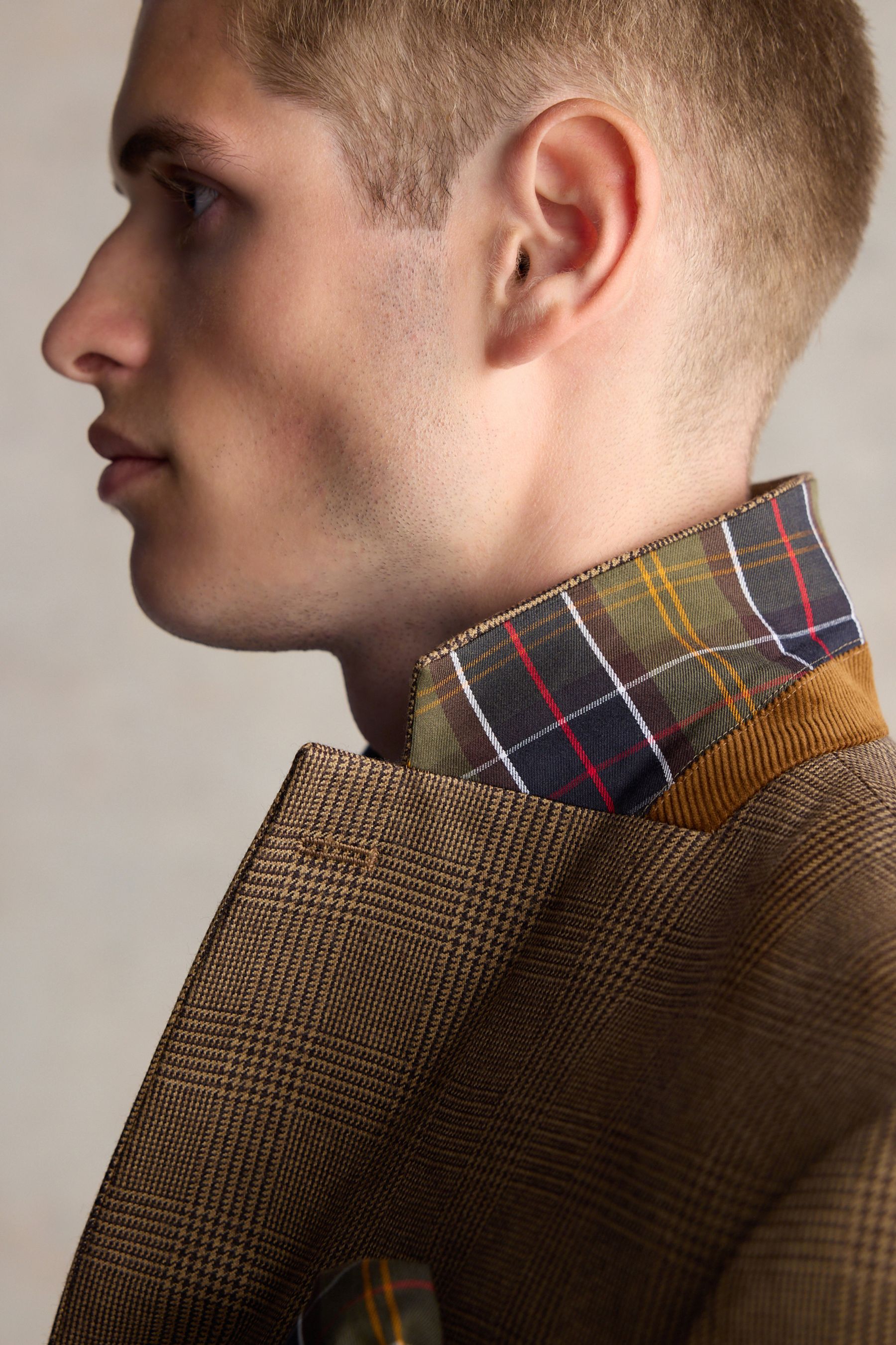 Buy Barbour Taupe Brown Slim Fit Check Suit Jacket from the Next UK online shop