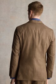 Barbour® Taupe Brown Slim Fit Check Suit Jacket - Image 4 of 12