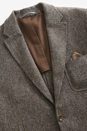 Barbour® Brown Slim Fit Textured Suit Jacket - Image 12 of 14