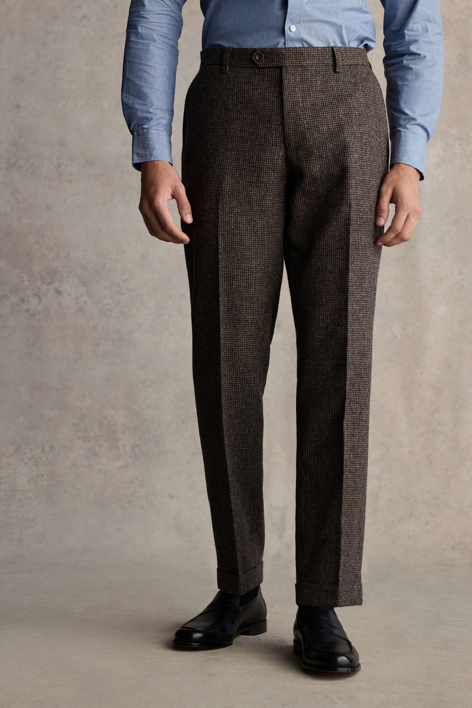 Buy Barbour Brown Slim Fit Textured Suit Trousers from the Next UK online shop