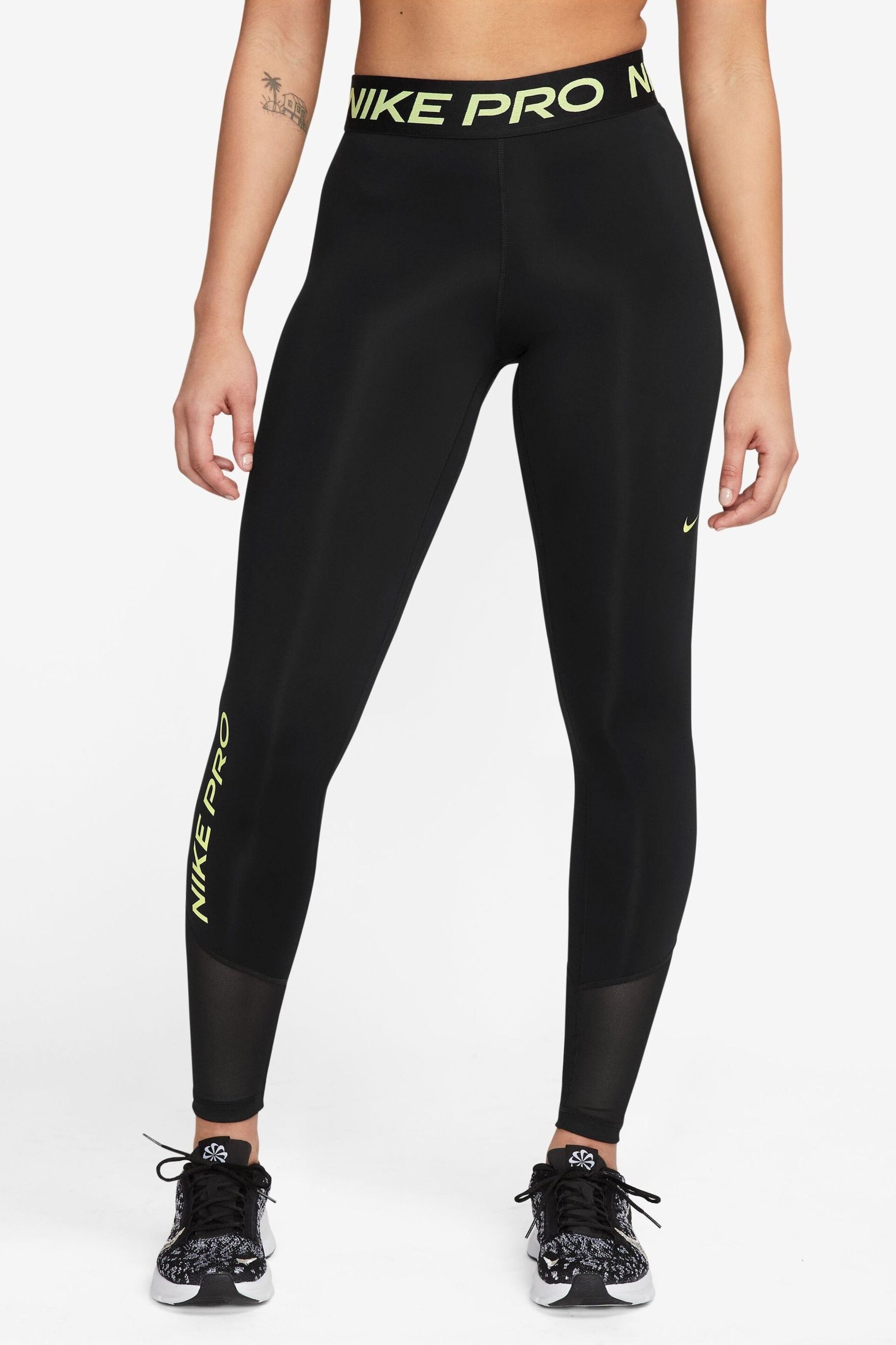 Nike Black Pro Mid-Rise Leggings - Image 1 of 3